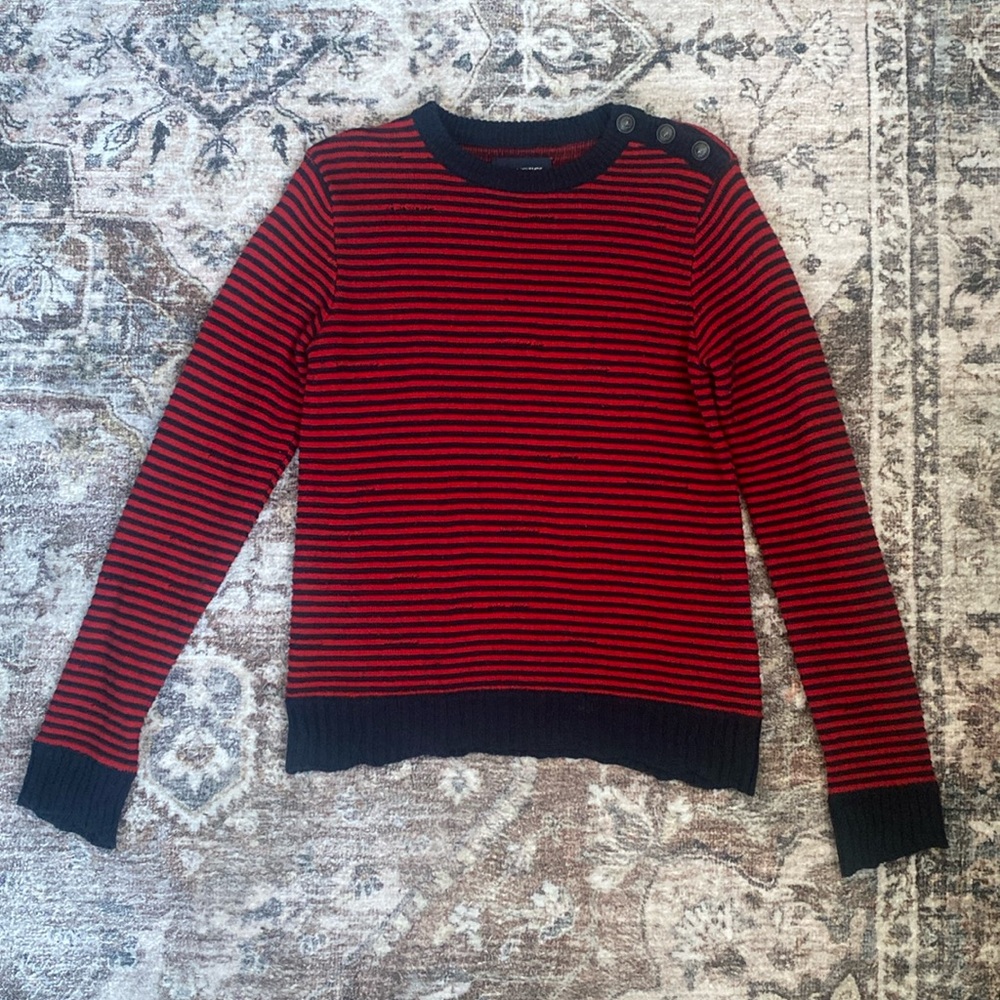 Zadig & Voltaire Jade wool cotton blend striped sweater made in italy size S